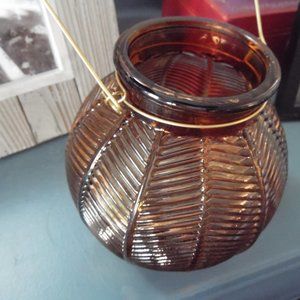 NWoT Romantic Amber Glass Votive Lantern
